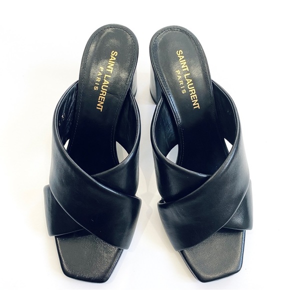 Saint Laurent black leather mules - Picture 3 of 9